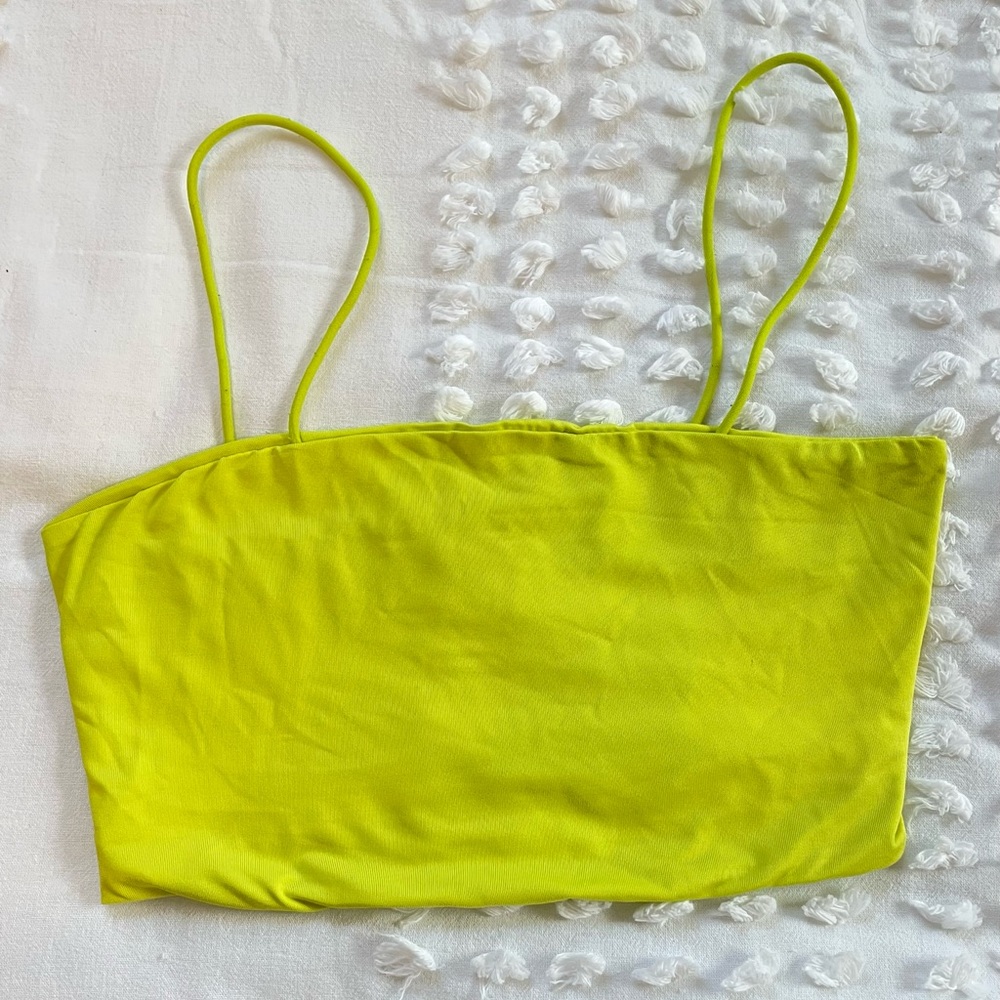 very cropped thin strap top